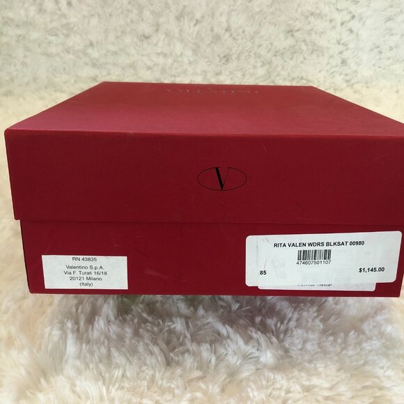 Valentino Heels, black satin with crystals - Picture 4 of 7